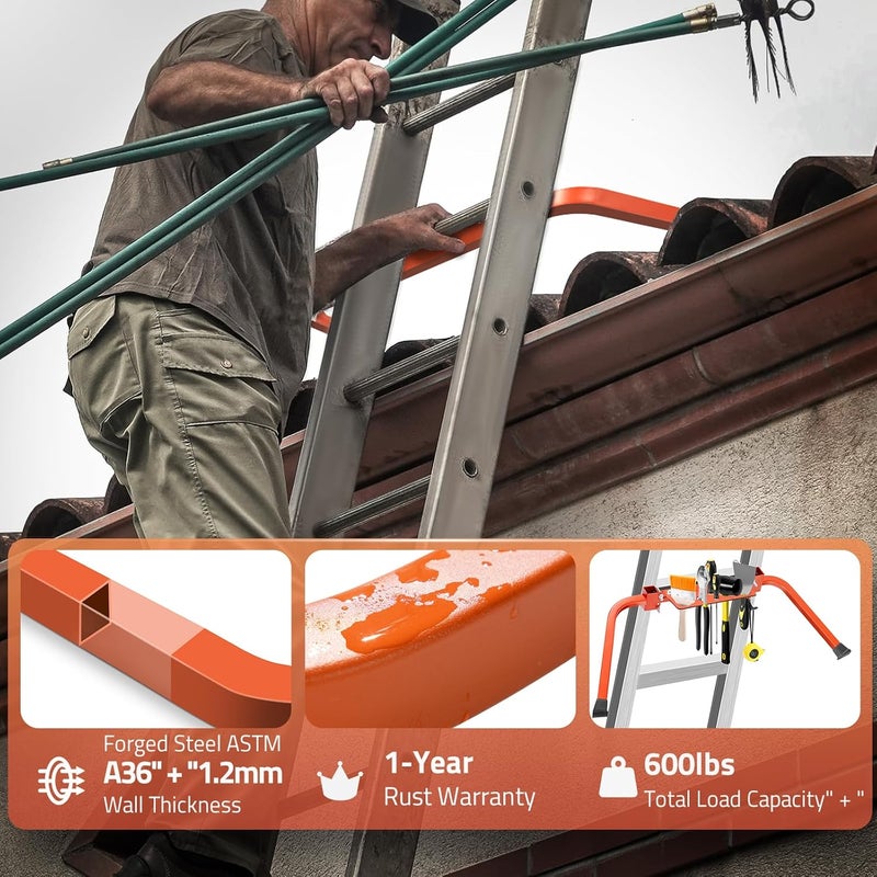scoopify Ladder Stabilizer with Tool Tray & Hook - Heavy Duty Roof Gutter Guard, Universal Ladder Stabilizer for Gutters/Windows, Safe Stabilizer for All Ladder Types - Image 5